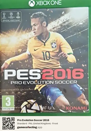 Pro Evolution Soccer 2016 Xbox One, United Kingdom box front