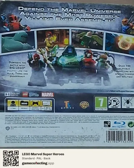 LEGO Marvel Super Heroes PlayStation 3, PAL box back