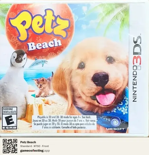 Petz Beach Nintendo 3DS, NTSC box front