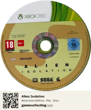 Alien: Isolation Xbox 360, PAL disc