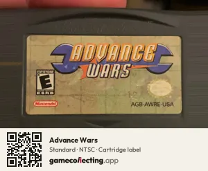 Advance Wars Game Boy Advance, NTSC cartridge label