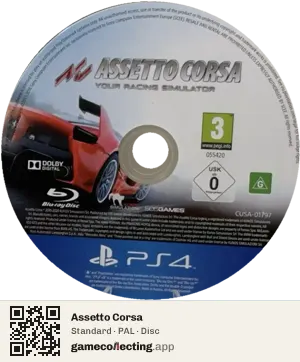 Assetto Corsa PlayStation 4, PAL disc