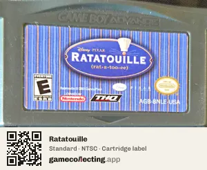 Ratatouille Game Boy Advance, NTSC cartridge label