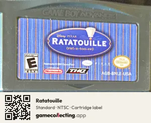 Ratatouille Game Boy Advance, NTSC cartridge label