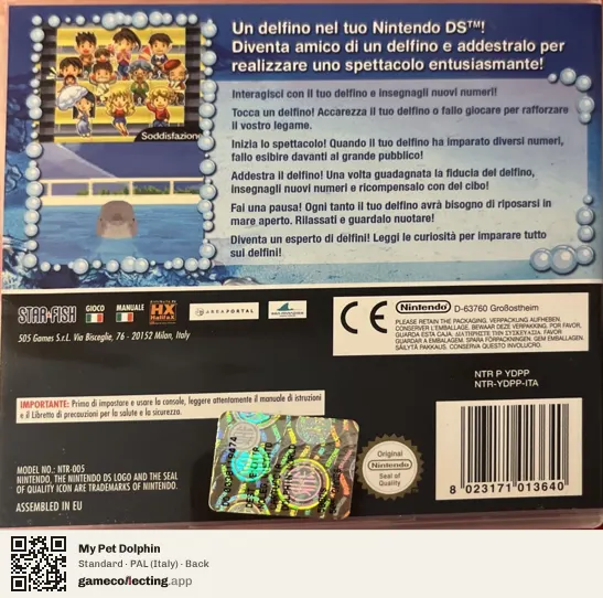 My Pet Dolphin Nintendo DS, Italy box back