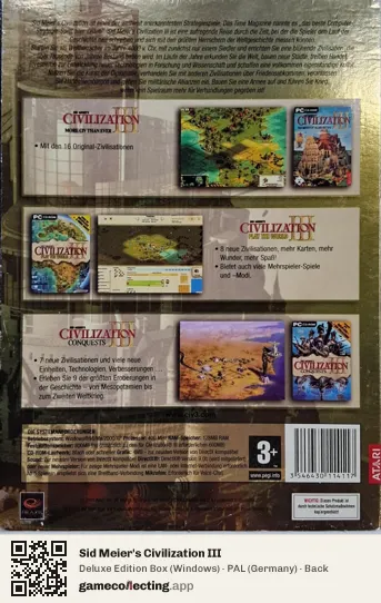 Sid Meier's Civilization III Computer, Germany box back