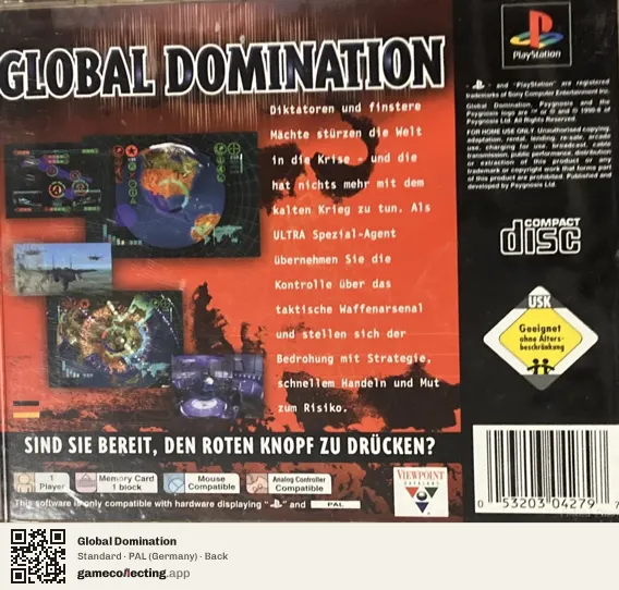 Global Domination PlayStation, Germany box back