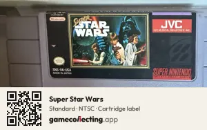 Super Star Wars Super Nintendo Entertainment System, NTSC cartridge label