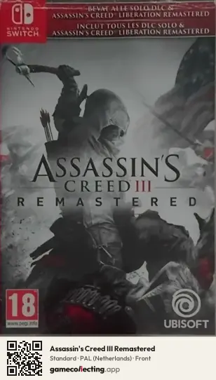 Assassin's Creed III Remastered Nintendo Switch, Netherlands box front