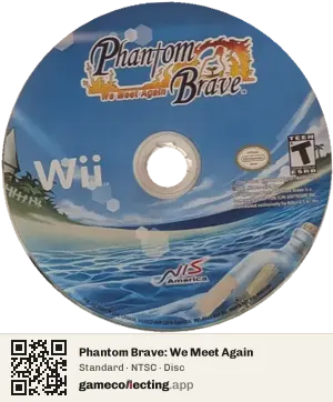 Phantom Brave: We Meet Again Nintendo Wii, NTSC disc