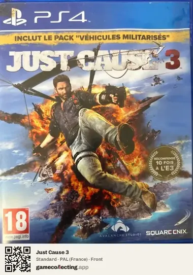 Just Cause 3 PlayStation 4, France box front