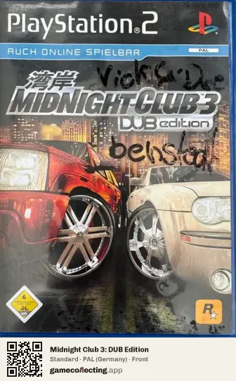 Midnight Club 3: DUB Edition PlayStation 2, Germany box front