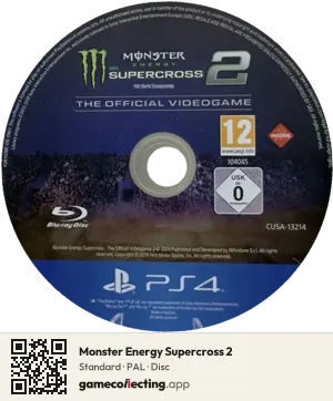 Monster Energy Supercross 2 PlayStation 4, PAL disc