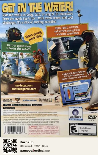 Surf's Up PlayStation 2, NTSC box back