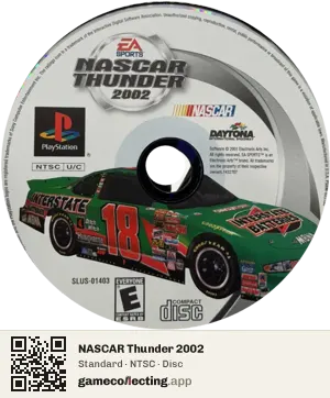 NASCAR Thunder 2002 PlayStation, NTSC disc