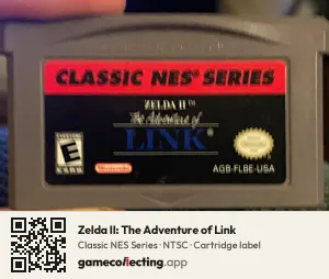 Zelda II: The Adventure of Link Game Boy Advance, NTSC cartridge label