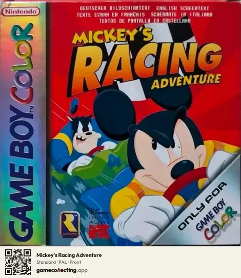 Mickey's Racing Adventure Game Boy Color, PAL box front