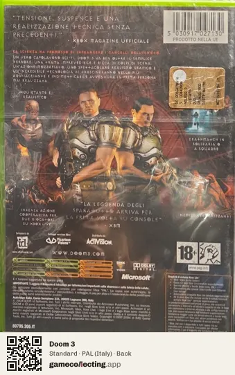 Doom 3 Xbox, Italy box back