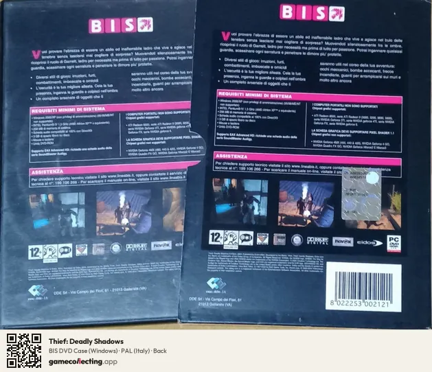Thief: Deadly Shadows Computer, Italy box back