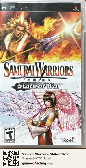 Samurai Warriors: State of War PlayStation Portable, NTSC box front