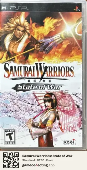 Samurai Warriors: State of War PlayStation Portable, NTSC box front