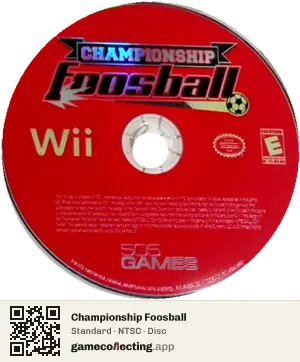 Championship Foosball Nintendo Wii, NTSC disc
