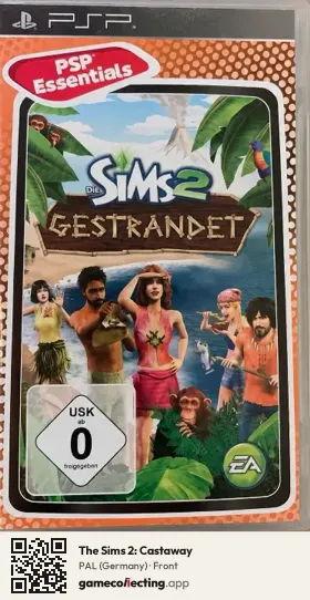 The Sims 2: Castaway PlayStation Portable, Germany box front