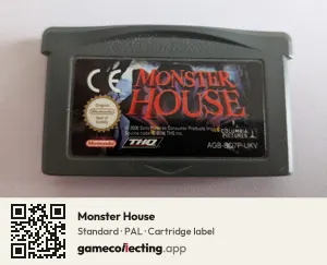 Monster House Game Boy Advance, PAL cartridge label