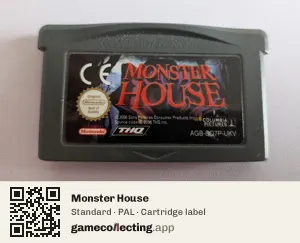 Monster House Game Boy Advance, PAL cartridge label