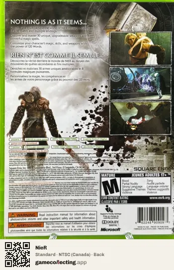 NieR Xbox 360, Canada box back
