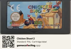 Chicken Shoot 2 Game Boy Advance, PAL cartridge label