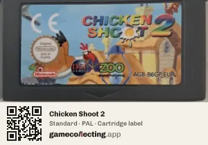 Chicken Shoot 2 Game Boy Advance, PAL cartridge label