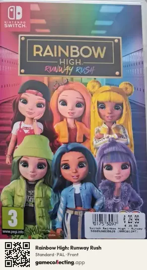 Rainbow High: Runway Rush Nintendo Switch, PAL box front