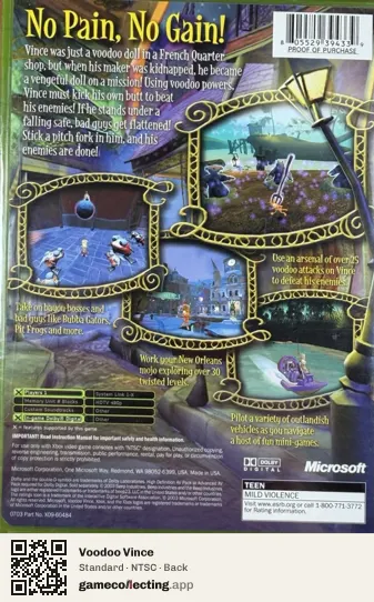 Voodoo Vince Xbox, NTSC box back