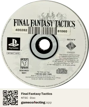 Final Fantasy Tactics PlayStation, NTSC disc