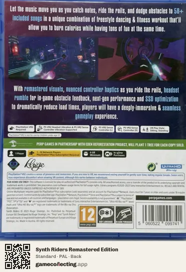 Synth Riders Remastered Edition PlayStation 5, PAL box back