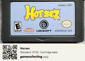 Horsez Game Boy Advance, NTSC cartridge label