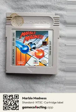 Marble Madness Game Boy, NTSC cartridge label