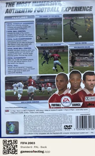 FIFA 2003 PlayStation 2, PAL box back