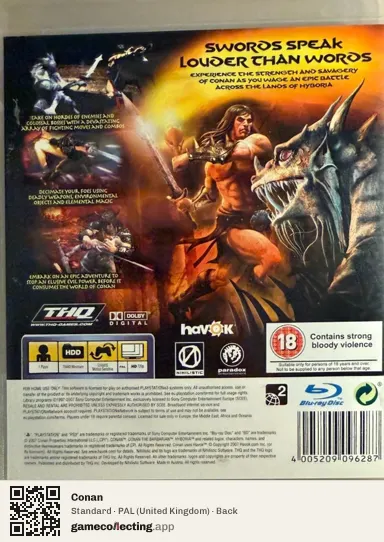 Conan PlayStation 3, United Kingdom box back