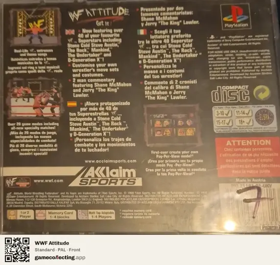 WWF Attitude PlayStation, PAL box front