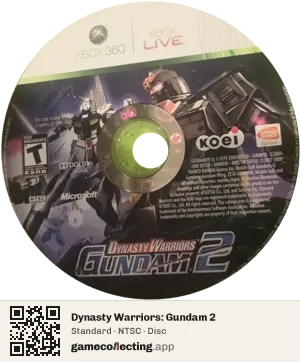Dynasty Warriors: Gundam 2 Xbox 360, NTSC disc