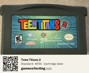 Teen Titans 2 Game Boy Advance, NTSC cartridge label