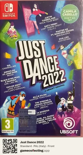 Just Dance 2022 Nintendo Switch, Italy box front