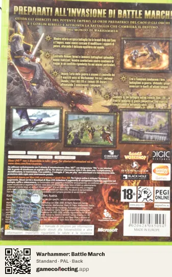 Warhammer: Battle March Xbox 360, PAL box back