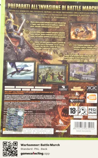 Warhammer: Battle March Xbox 360, PAL box back