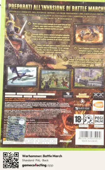 Warhammer: Battle March Xbox 360, PAL box back