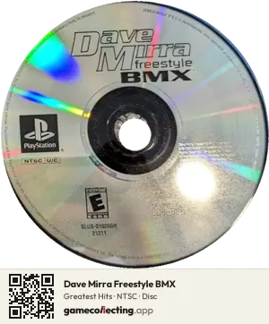 Dave Mirra Freestyle BMX PlayStation, NTSC disc