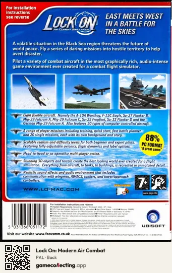 Lock On: Modern Air Combat Computer, PAL box back