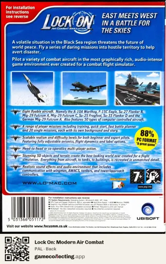 Lock On: Modern Air Combat Computer, PAL box back